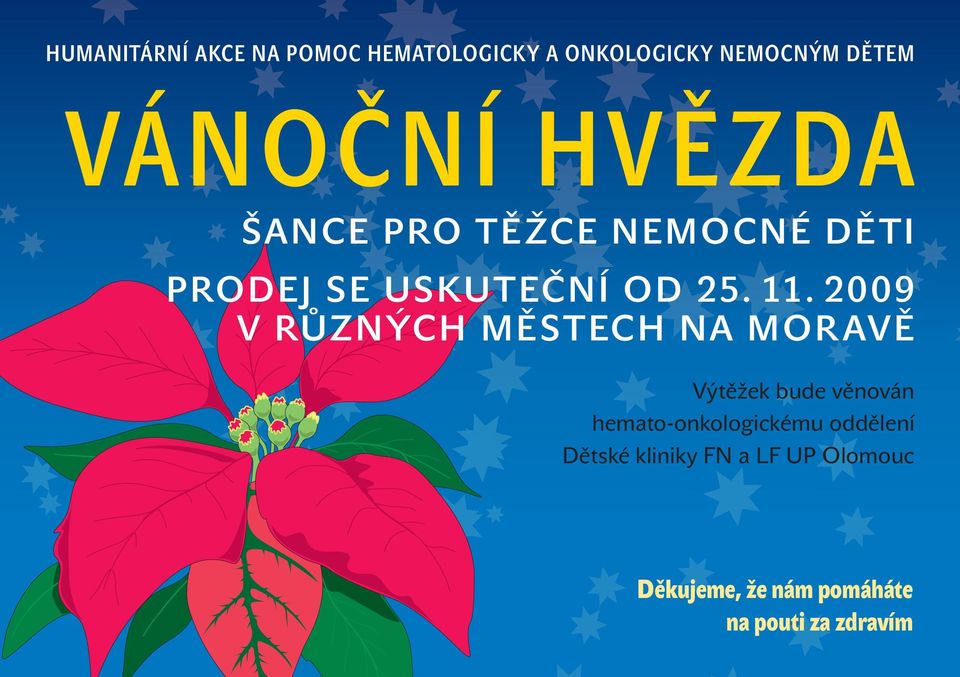 2009 V RŮZNÝCH MĚSTECH NA MORAVĚ Výtěžek bude věnován hemato-onkologickému