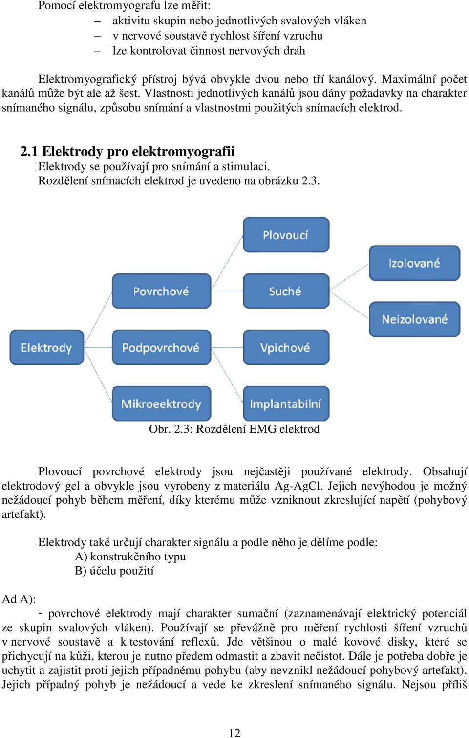 Vlastnosti jednotlivých kanálů jsou dány požadavky na charakter snímaného signálu, způsobu snímání a vlastnostmi použitých snímacích elektrod. 2.