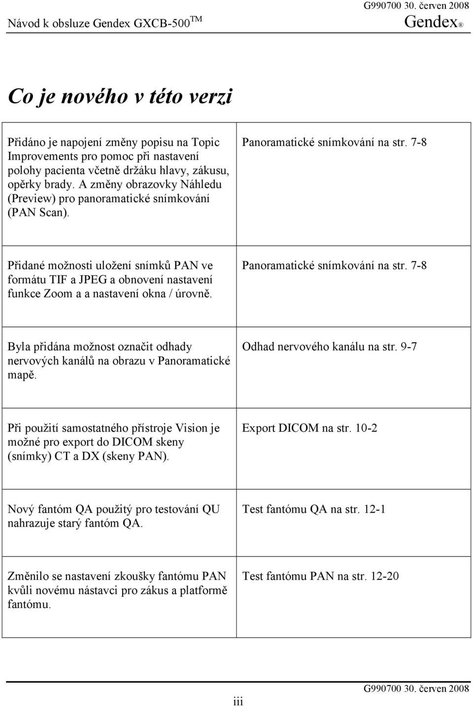 7-8 Přidané možnosti uložení snímků PAN ve formátu TIF a JPEG a obnovení nastavení funkce Zoom a a nastavení okna / úrovně. Panoramatické snímkování na str.