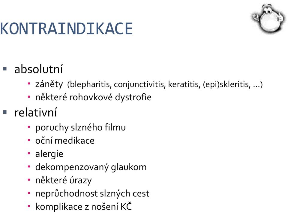 relativní poruchy slzného filmu oční medikace alergie