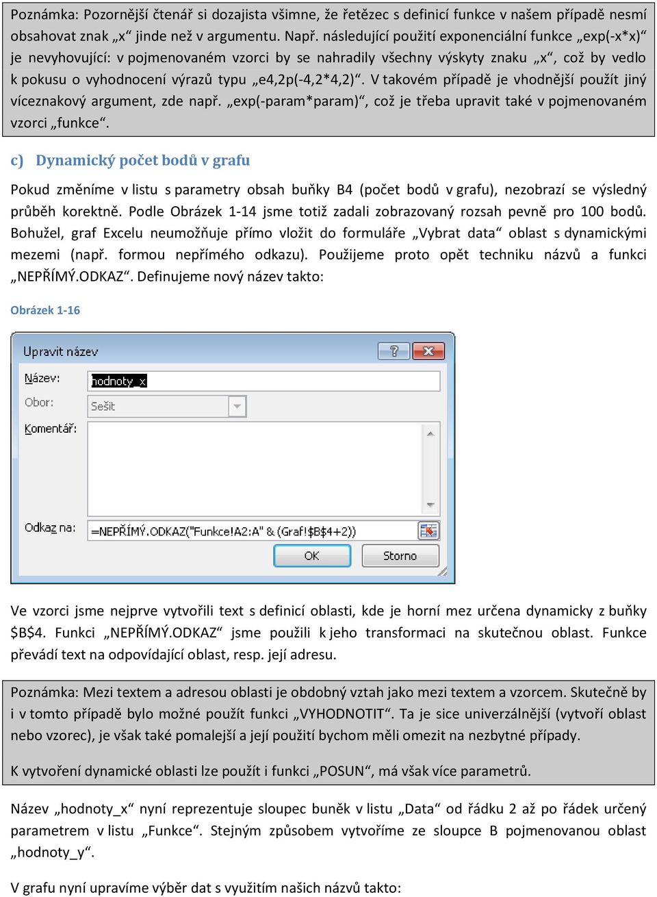 V takovém případě je vhodnější použít jiný víceznakový argument, zde např. exp(-param*param), což je třeba upravit také v pojmenovaném vzorci funkce.