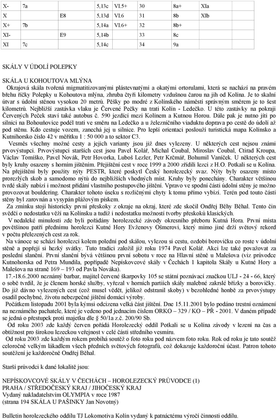 břehu říčky Polepky u Kohoutova mlýna, zhruba čtyři kilometry vzdušnou čarou na jih od Kolína. Je to skalní útvar s údolní stěnou vysokou 20 metrů.