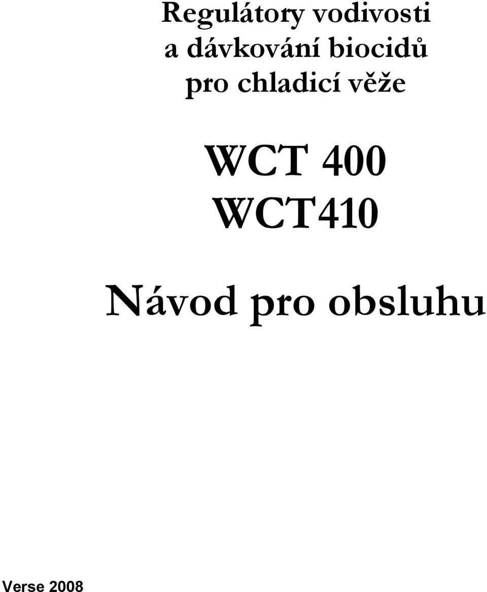 chladicí věže WCT 400