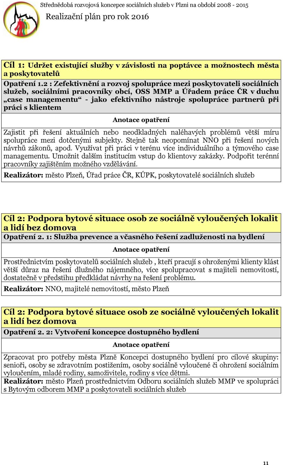 partnerů při práci s klientem Zajistit při řešení aktuálních nebo neodkladných naléhavých problémů větší míru spolupráce mezi dotčenými subjekty.