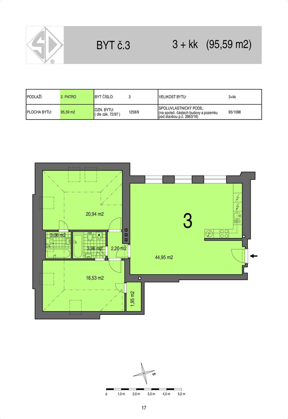 3,06 m2 20,94 m2 3 3,96 m2 2,20 m2