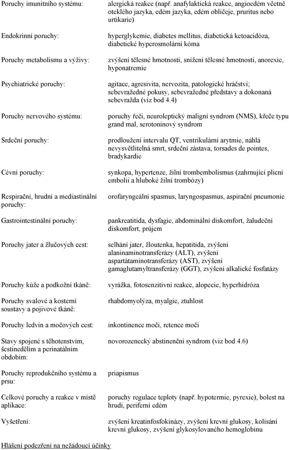 s těhotenstvím, šestinedělím a perinatálním obdobím: Poruchy reprodukčního systému a prsu: Celkové poruchy a reakce v místě aplikace: Vyšetření: alergická reakce (např.