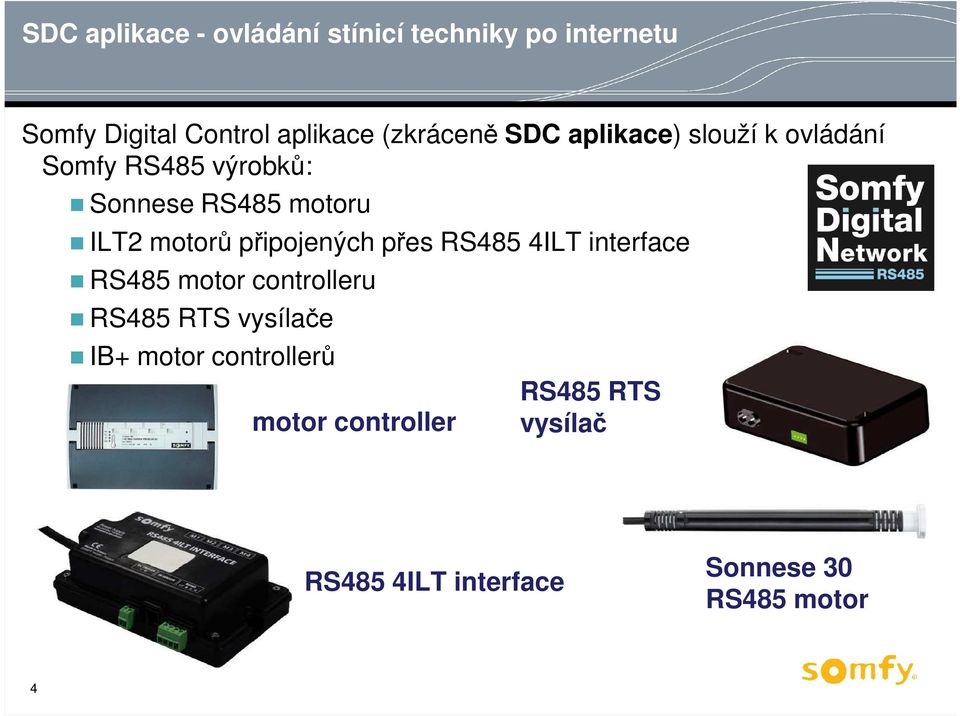 4ILT interface RS485 motor controlleru RS485 RTS vysílače IB+ motor