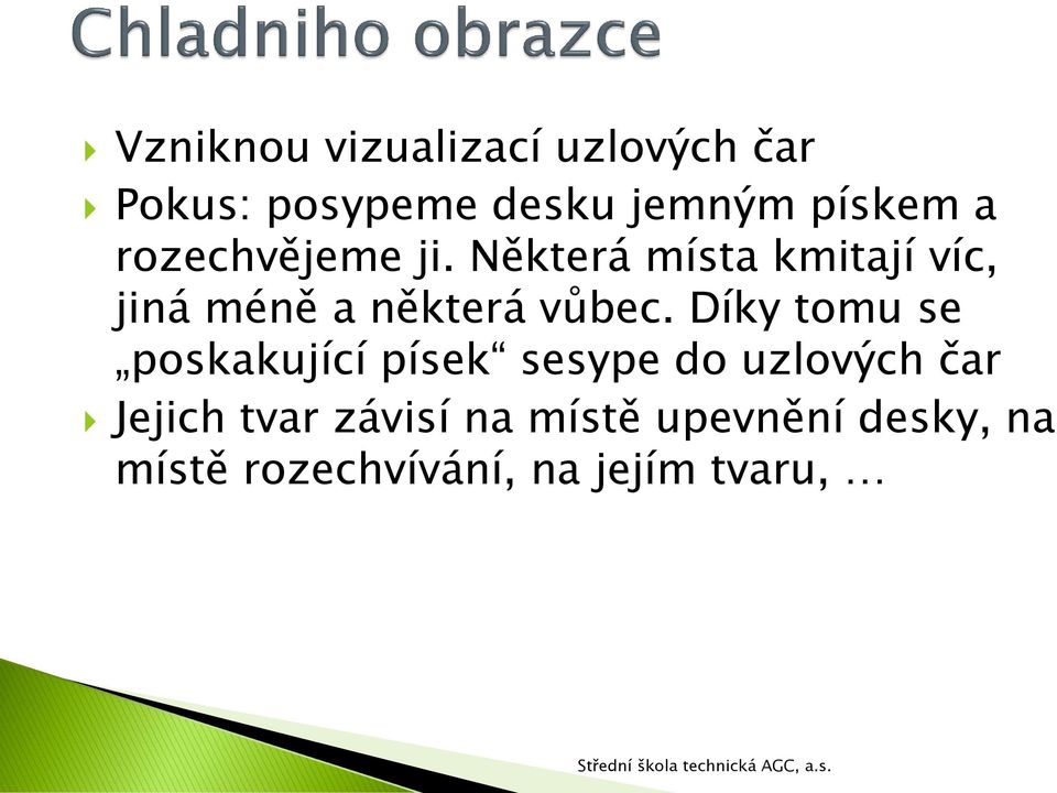 Některá místa kmitají víc, jiná méně a některá vůbec.