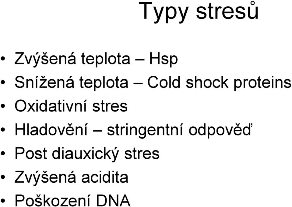 stres Hladovění stringentní odpověď Post