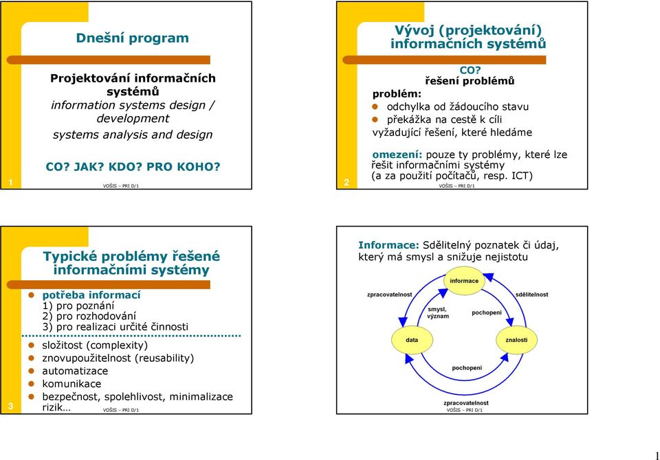 2 omezení: pouze ty problémy, které lze řešit informačními systémy (a za použití počítačů, resp.