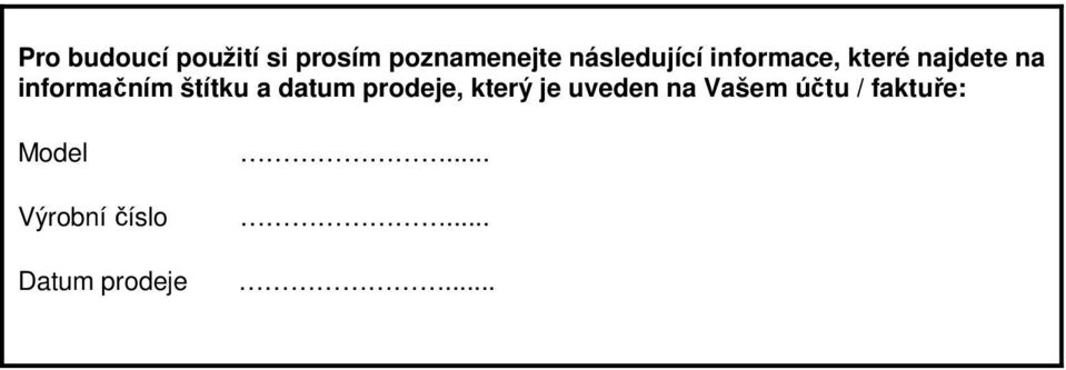 informačním štítku a datum prodeje, který je