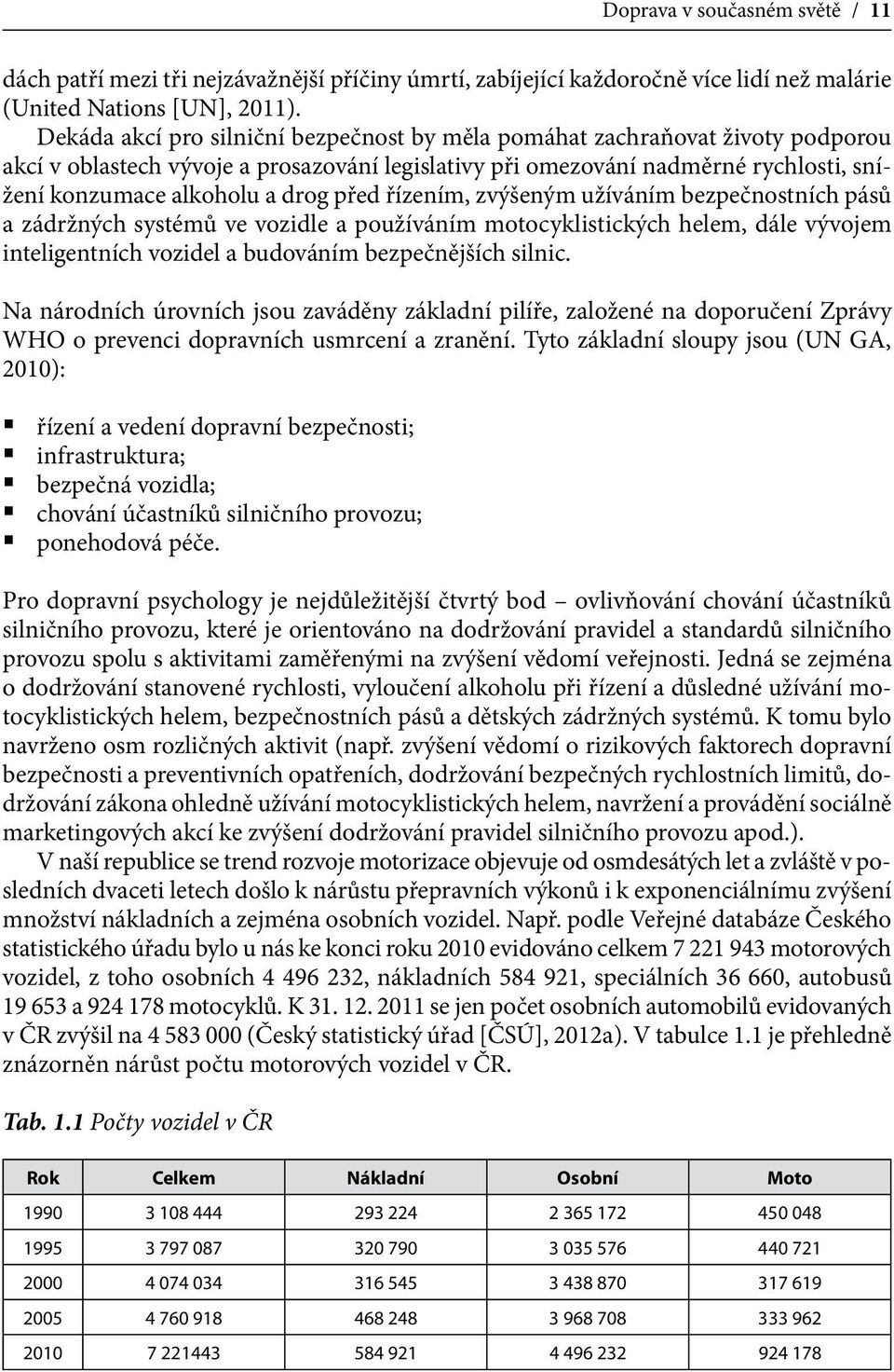 před řízením, zvýšeným užíváním bezpečnostních pásů a zádržných systémů ve vozidle a používáním motocyklistických helem, dále vývojem inteligentních vozidel a budováním bezpečnějších silnic.