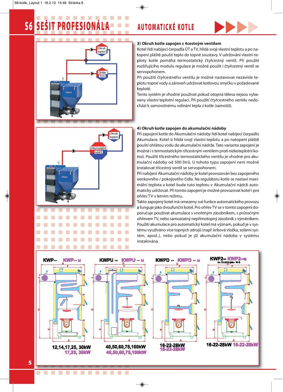 V udržování vlastní teploty kotle pomáhá termostatický čtyřcestný ventil. Při použití rozšiřujícího modulu regulace je možné použít i čtyřcestný ventil se servopohonem.