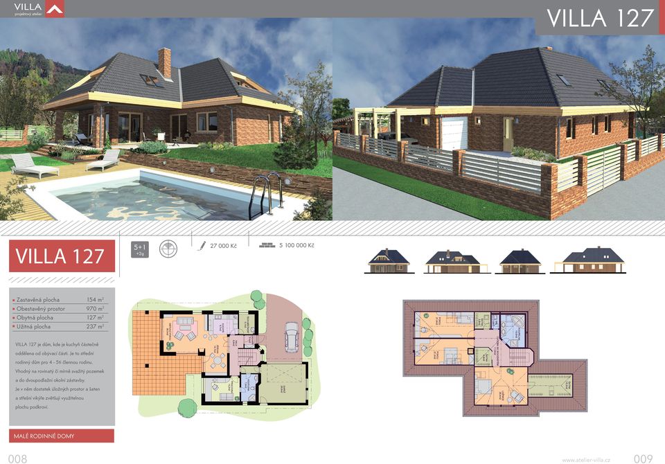 Je to střední JÍDELNA 14,7m2 VILLA 127 je dům, kde je kuchyň částečně KUCHY 9,7m2 OBÝVACÍ 26,3m2 5 100 000 Kč 27 000 Kč Vhodný na rovinatý či mírně