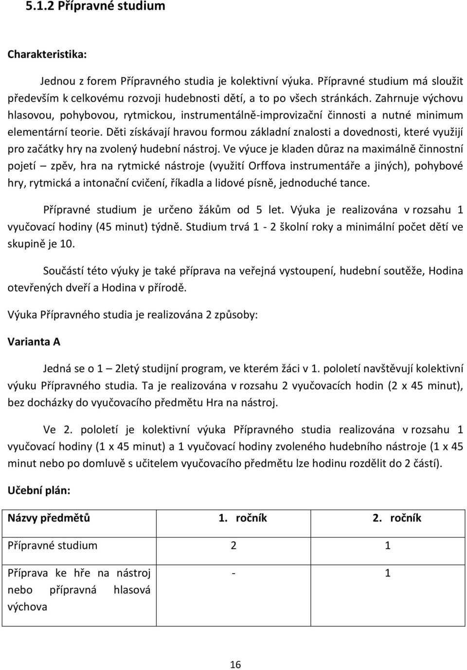 Děti získávají hravou formou základní znalosti a dovednosti, které využijí pro začátky hry na zvolený hudební nástroj.