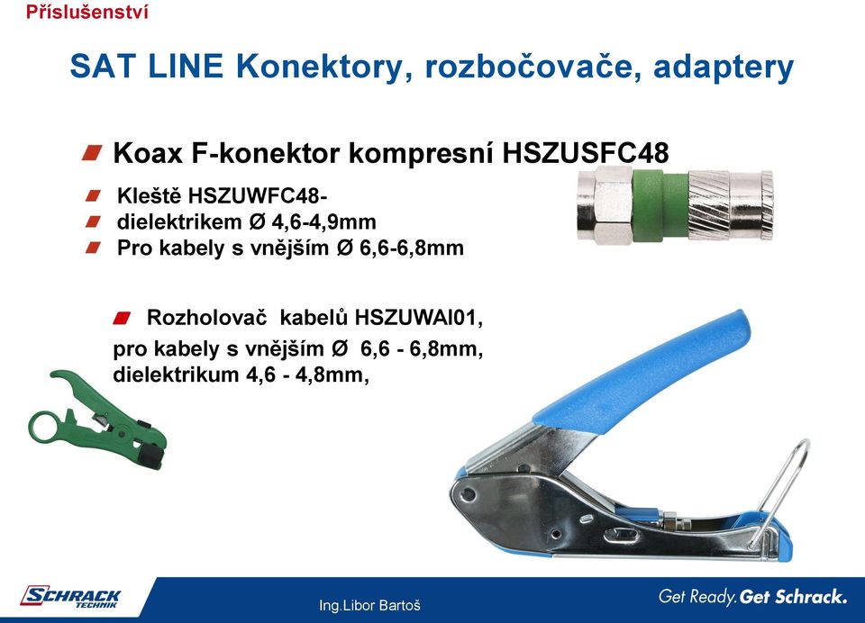 4,6-4,9mm Pro kabely s vnějším Ø 6,6-6,8mm Rozholovač kabelů