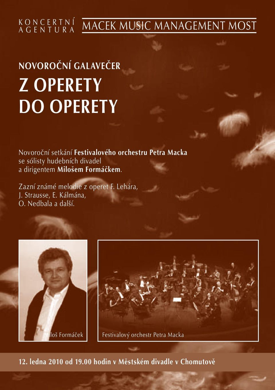 Milošem Formáčkem. Zazní známé melodie z operet F. Lehára, J. Strausse, E. Kálmána, O.