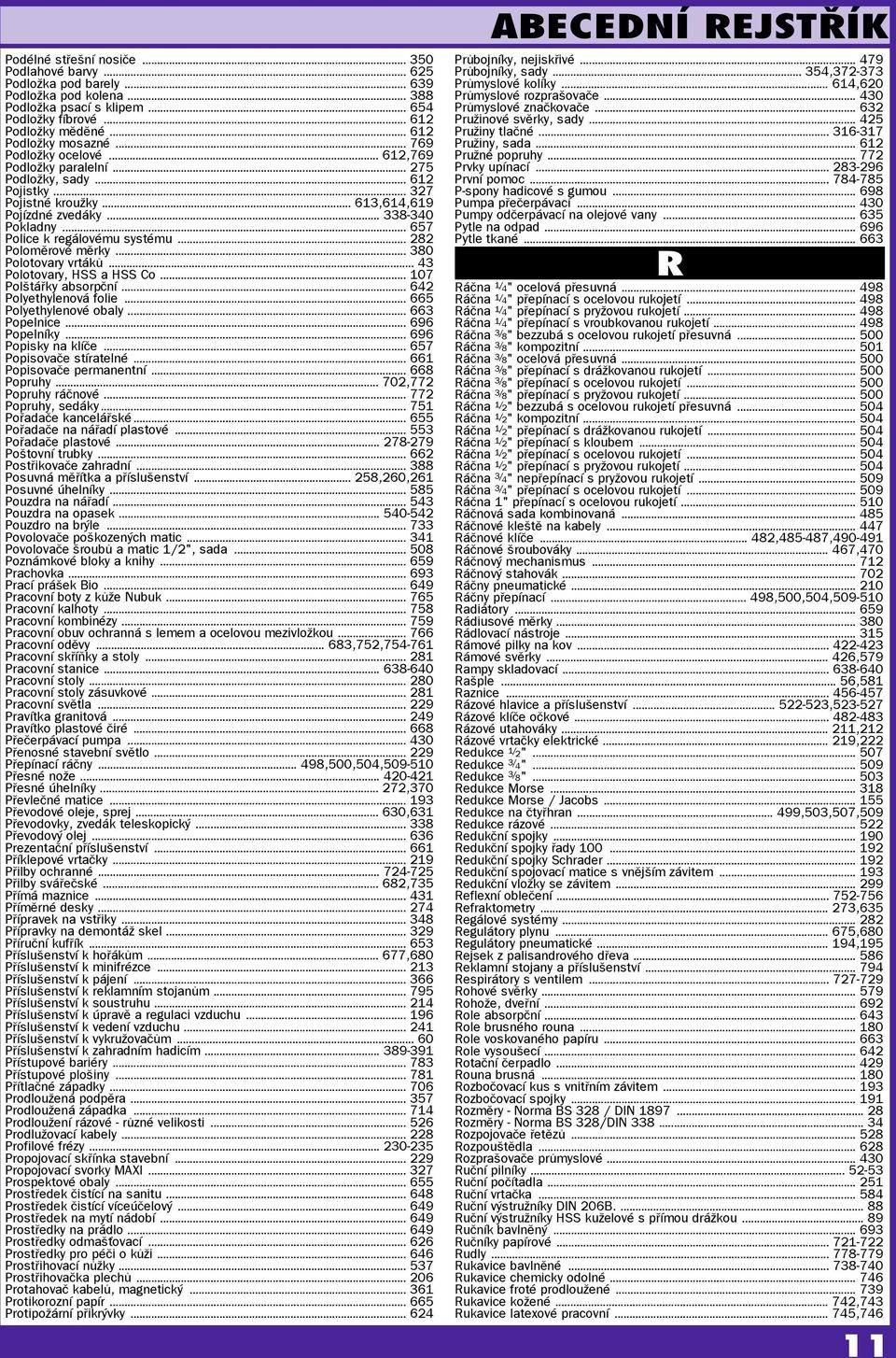 .. 282 Pooměrové měrky... 380 Pootovary vrtáků... 43 Pootovary, HSS a HSS Co... 107 Poštářky absorpční... 642 Poyethyenová foie... 665 Poyethyenové obay... 663 Popenice... 696 Popeníky.