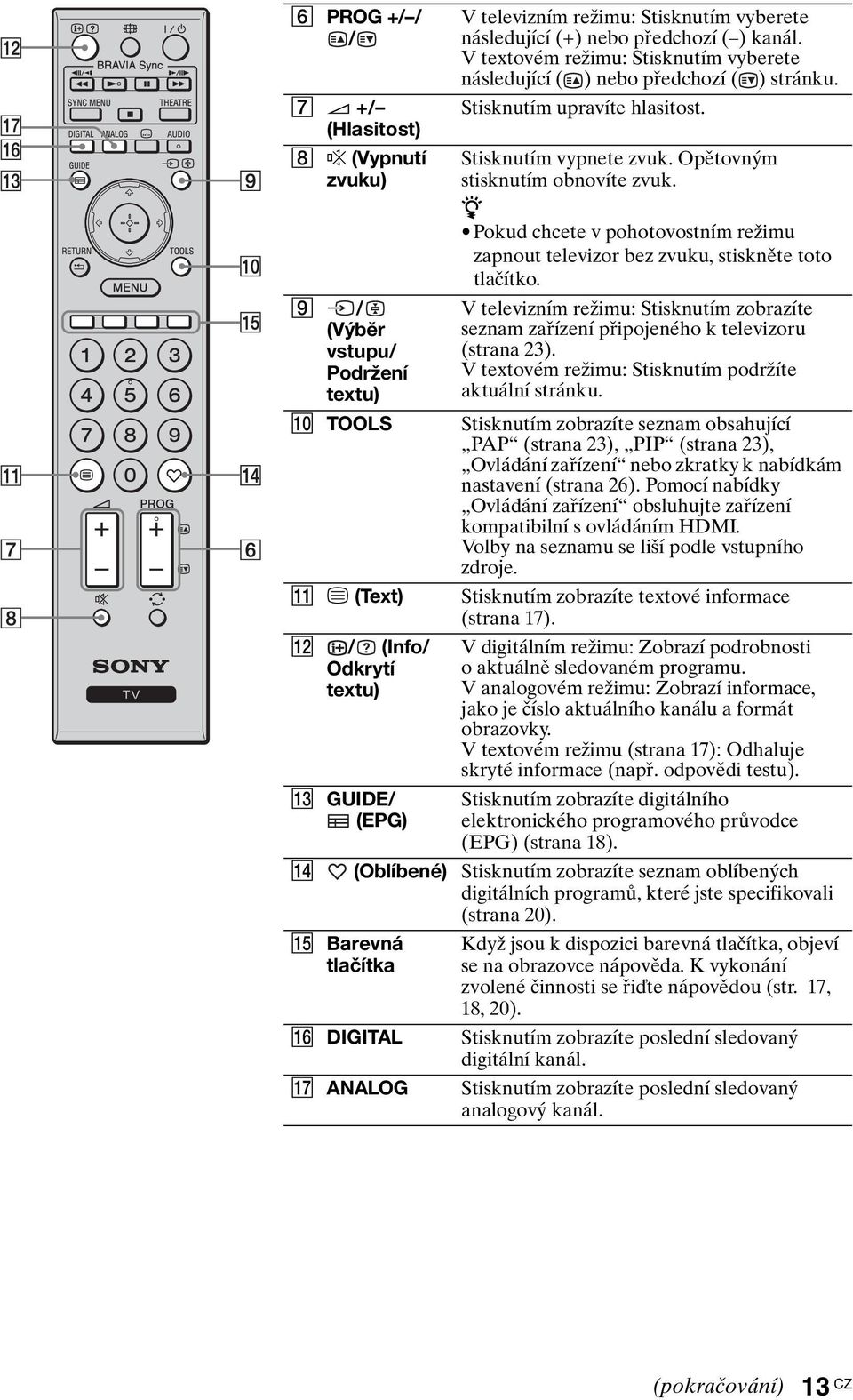 z Pokud chcete v pohotovostním režimu zapnout televizor bez zvuku, stiskněte toto tlačítko. V televizním režimu: Stisknutím zobrazíte seznam zařízení připojeného k televizoru (strana 23).