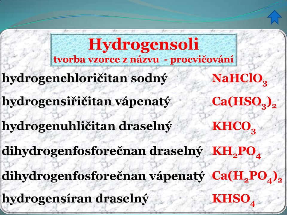 hydrogenuhličitan draselný dihydrogenfosforečnan draselný