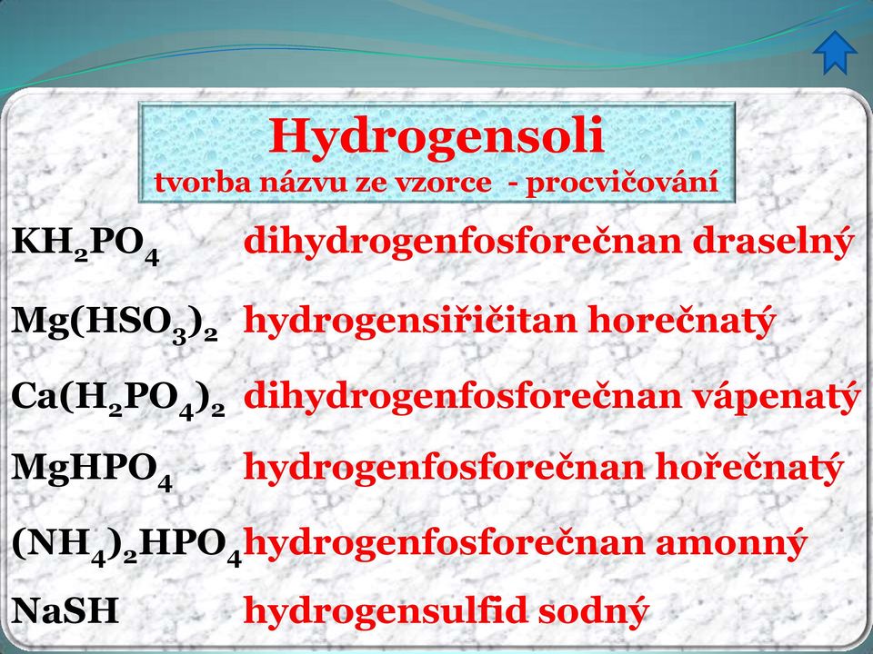 hydrogensiřičitan horečnatý dihydrogenfosforečnan vápenatý