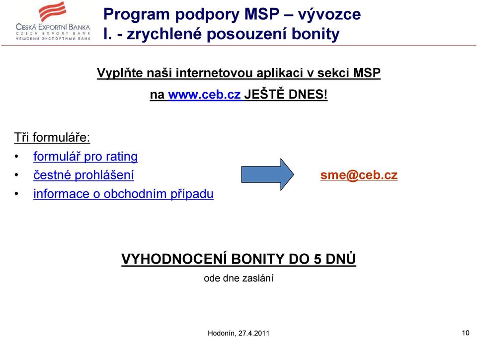 MSP na www.ceb.cz JEŠTĚ DNES!