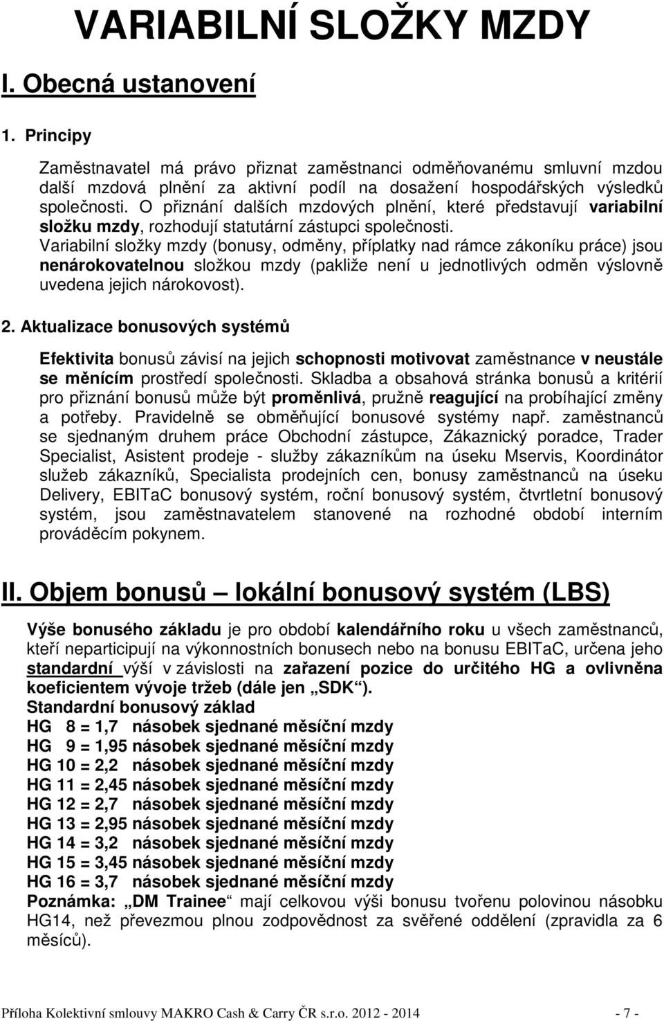 O přiznání dalších mzdových plnění, které představují variabilní složku mzdy, rozhodují statutární zástupci společnosti.