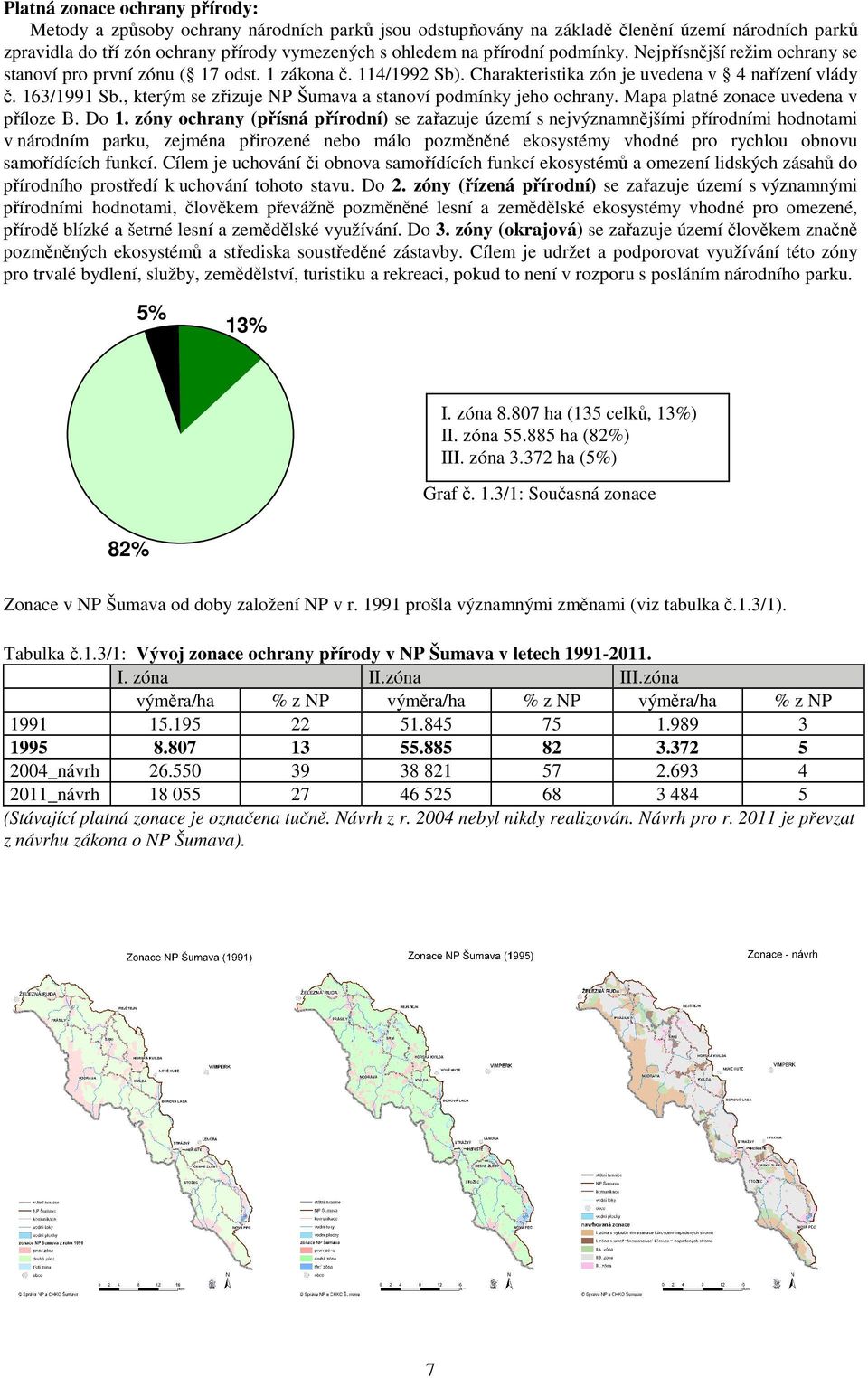 , kterým se zřizuje NP Šumava a stanoví podmínky jeho ochrany. Mapa platné zonace uvedena v příloze B. Do 1.
