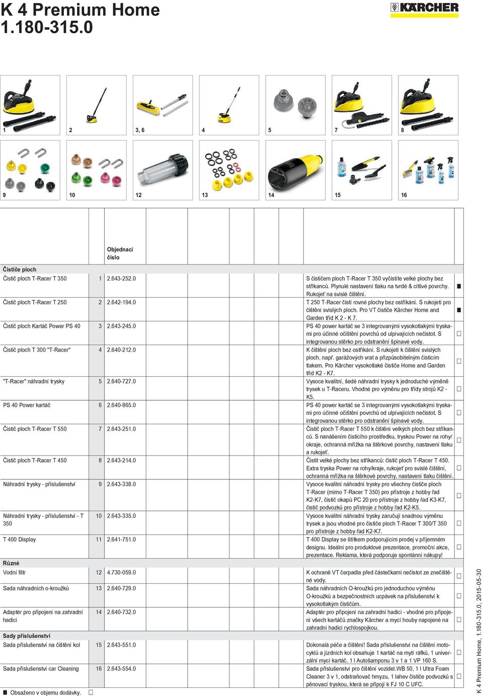 S rukojetí pro čištění svislých ploch. Pro VT čističe Kärcher Home and Garden tříd K 2 - K 7. Čistič ploch Kartáč Power PS 40 3 2.643-245.