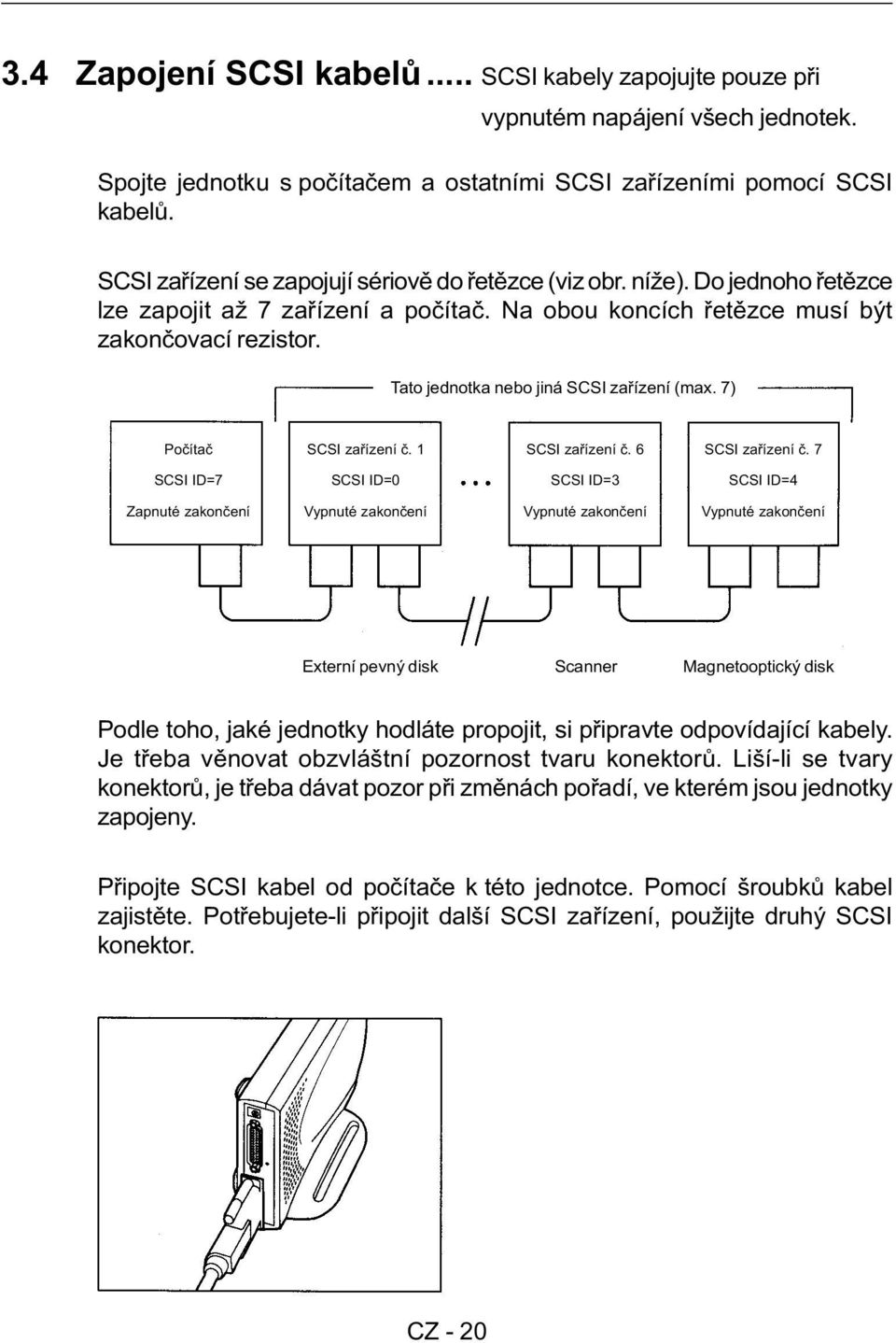 Tato jednotka nebo jiná SCSI zaøízení (max. 7) Poèítaè SCSI zaøízení è. 1 SCSI zaøízení è. 6 SCSI zaøízení è.