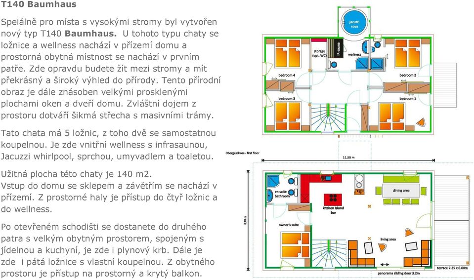 Tento přírodní obraz je dále znásoben velkými prosklenými plochami oken a dveří domu. Zvláštní dojem z prostoru dotváří šikmá střecha s masivními trámy.