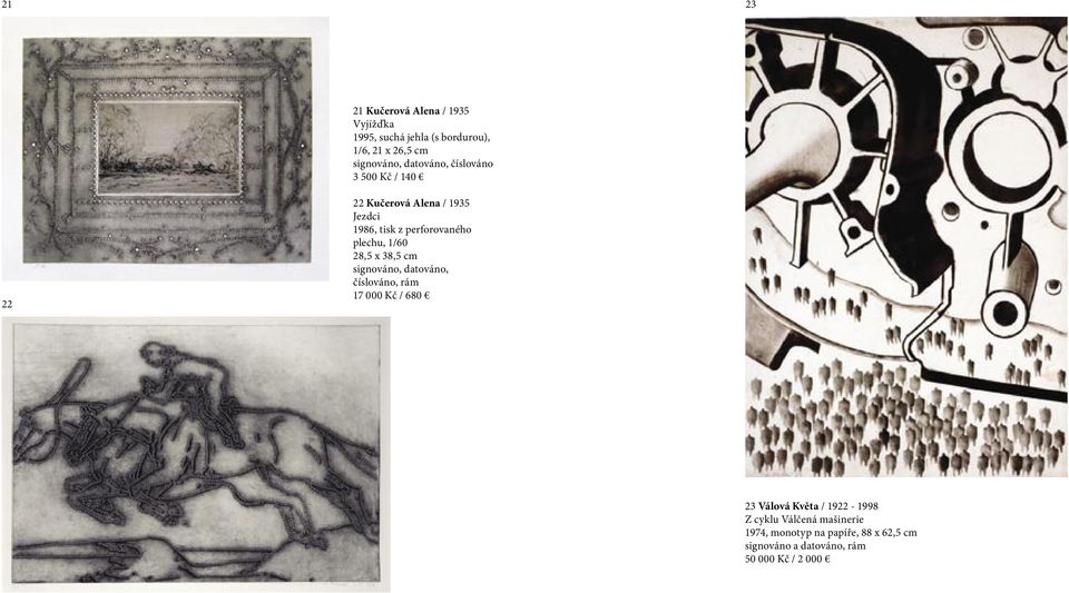 cm signováno, datováno, číslováno, rám 17 000 Kč / 680 23 Válová Květa / 1922-1998 Z cyklu