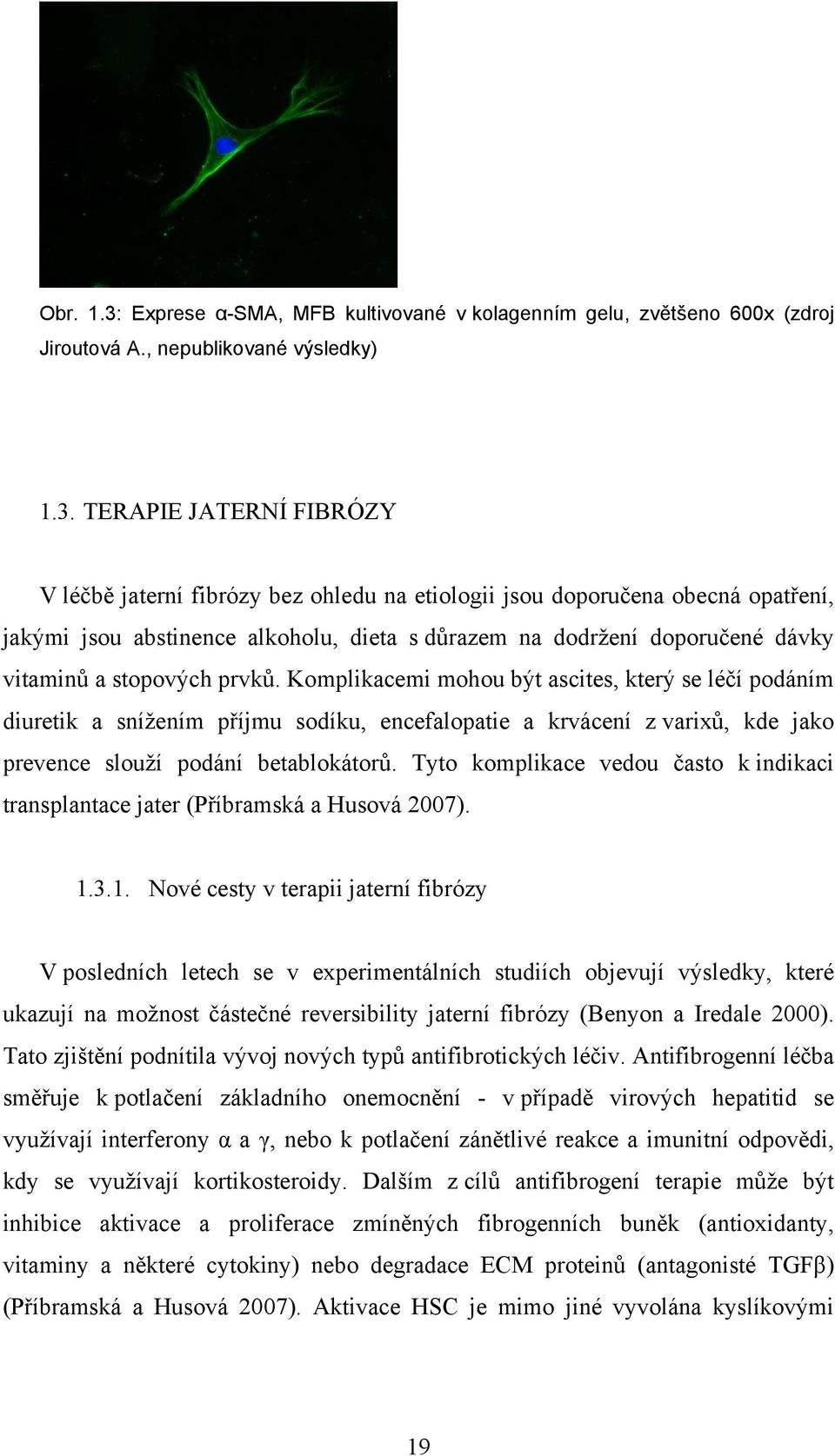 TERAPIE JATERNÍ FIBRÓZY V léčbě jaterní fibrózy bez ohledu na etiologii jsou doporučena obecná opatření, jakými jsou abstinence alkoholu, dieta s důrazem na dodržení doporučené dávky vitaminů a