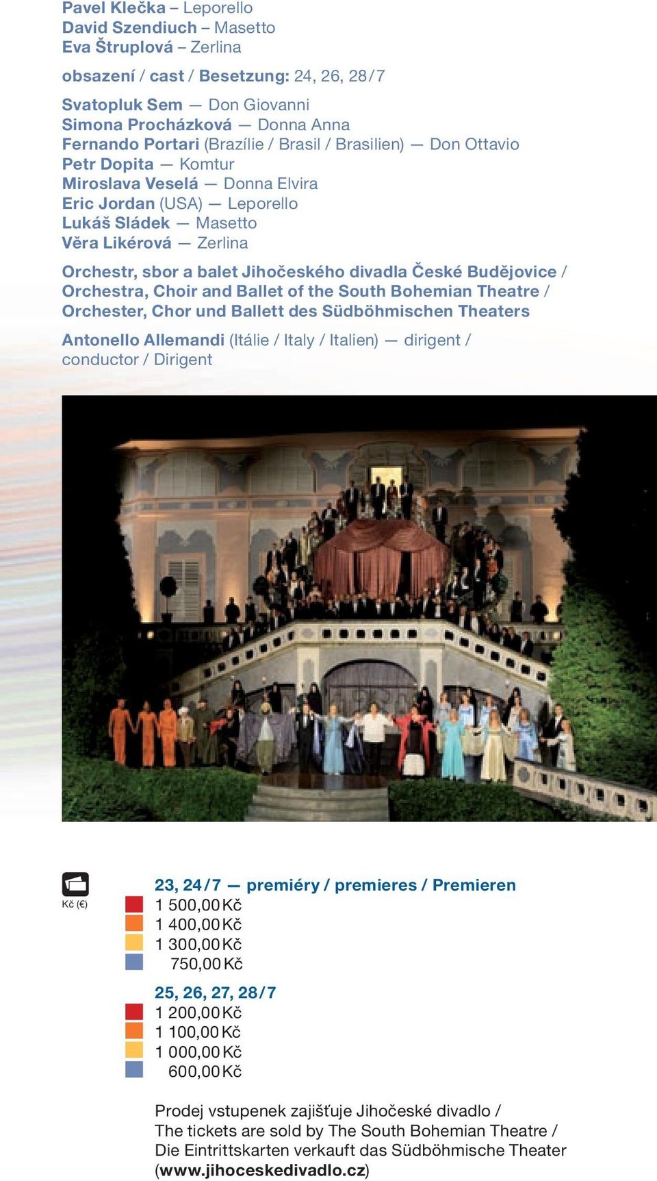 České Budějovice / Orchestra, Choir and Ballet of the South Bohemian Theatre / Orchester, Chor und Ballett des Südböhmischen Theaters Antonello Allemandi (Itálie / Italy / Italien) dirigent /