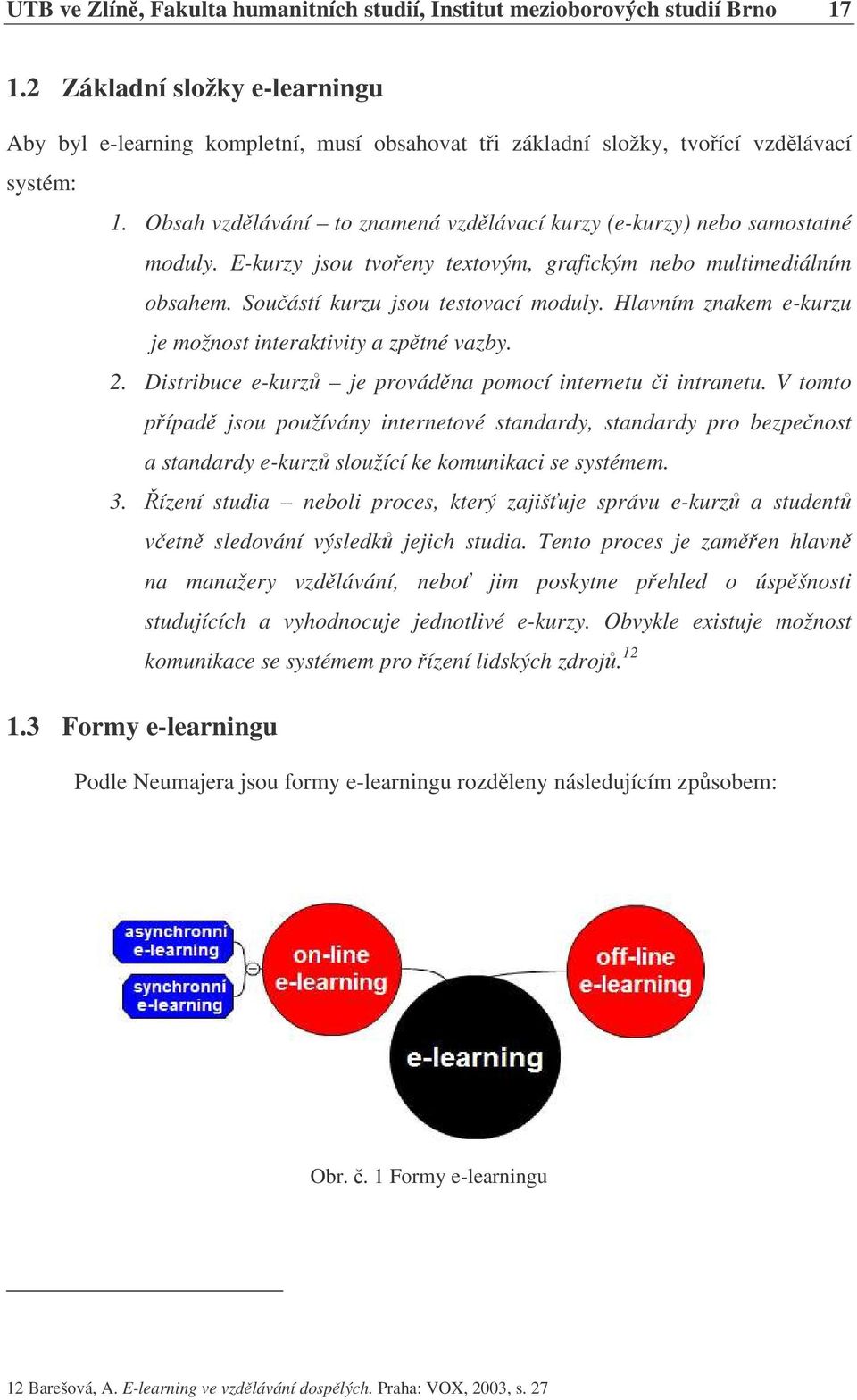 E-kurzy jsou tvoeny textovým, grafickým nebo multimediálním obsahem. Souástí kurzu jsou testovací moduly. Hlavním znakem e-kurzu je možnost interaktivity a zptné vazby. 2.