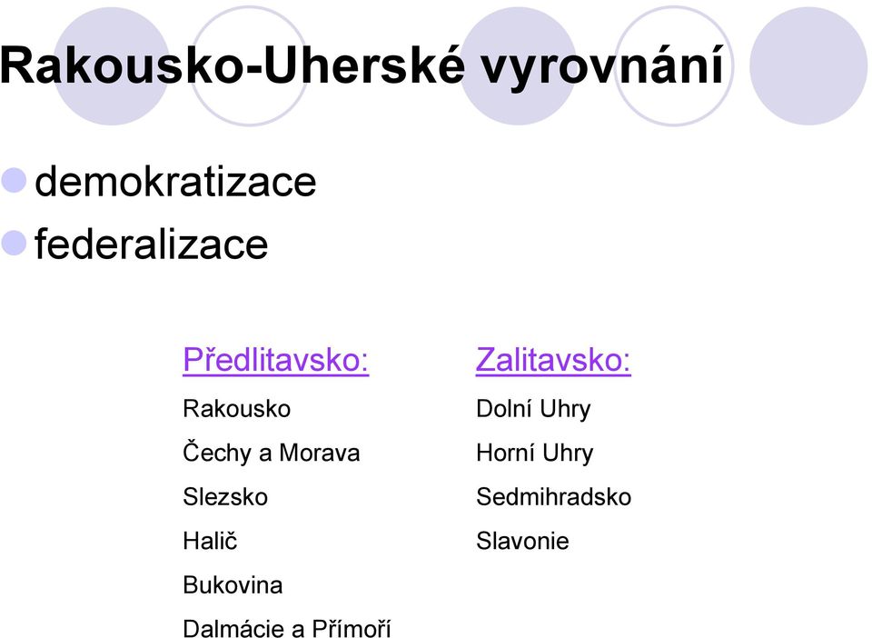 Morava Slezsko Halič Zalitavsko: Dolní Uhry