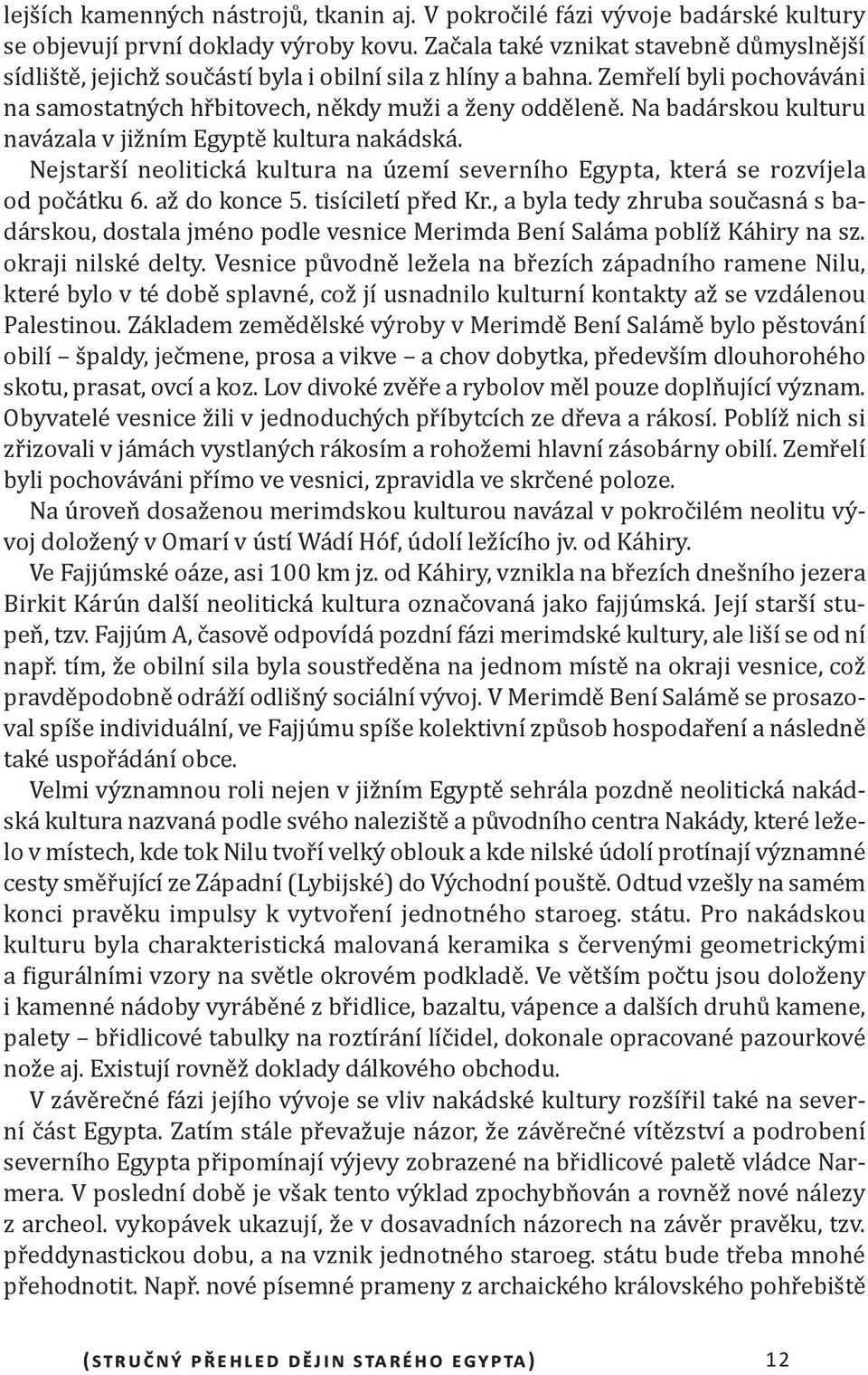 Na badárskou kulturu navázala v jižním Egyptě kultura nakádská. Nejstarší neolitická kultura na území severního Egypta, která se rozvíjela od počátku 6. až do konce 5. tisíciletí před Kr.