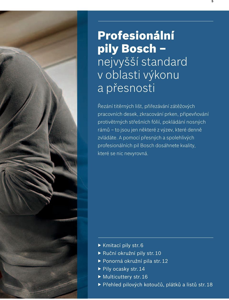 A pomocí přesných a spolehlivých profesionálních pil Bosch dosáhnete kvality, které se nic nevyrovná. ffkmitací pily str.