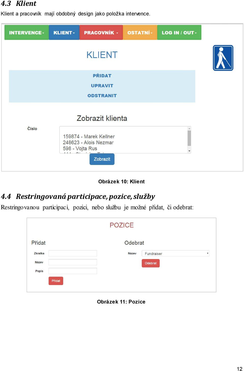 4 Restringovaná participace, pozice, služby Restringovanou