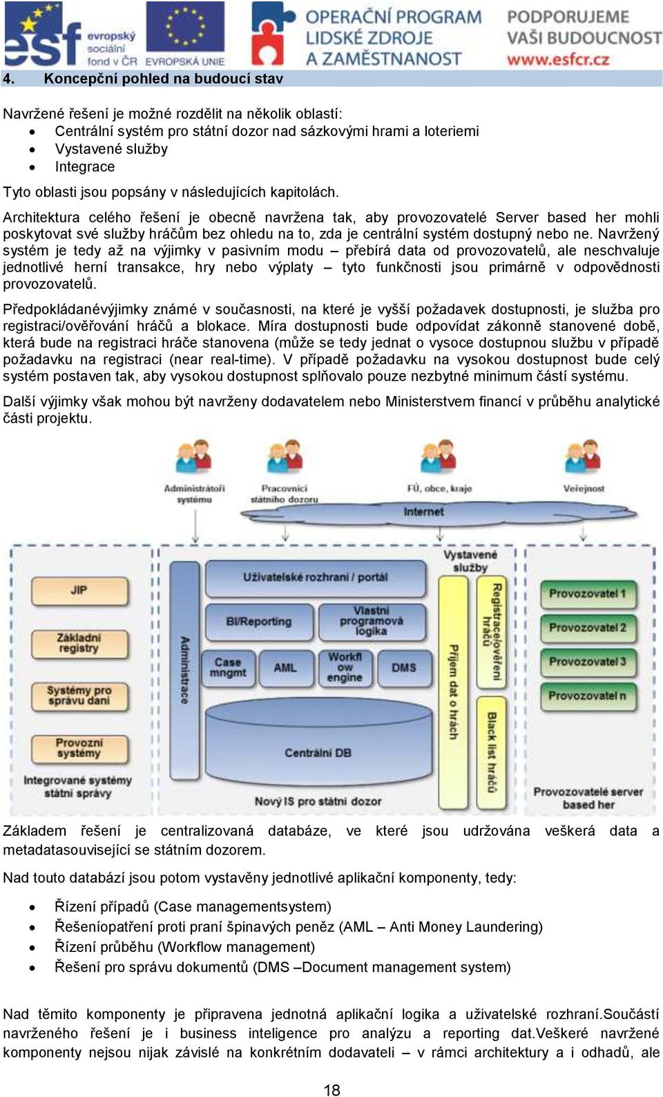 Architektura celého řešení je obecně navržena tak, aby provozovatelé Server based her mohli poskytovat své služby hráčům bez ohledu na to, zda je centrální systém dostupný nebo ne.