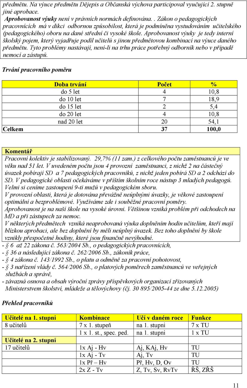 Aprobovanost výuky je tedy interní školský pojem, který vyjadřuje podíl učitelů s jinou předmětovou kombinací na výuce daného předmětu.