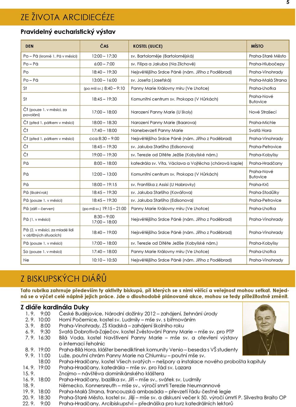 ) 8:40 9:10 Panny Marie Královny míru (Ve Lhotce) Praha-Lhotka St 18:45 19:30 Komunitní centrum sv. Prokopa (V Hůrkách) Praha-Nové Butovice Čt (pouze 1.