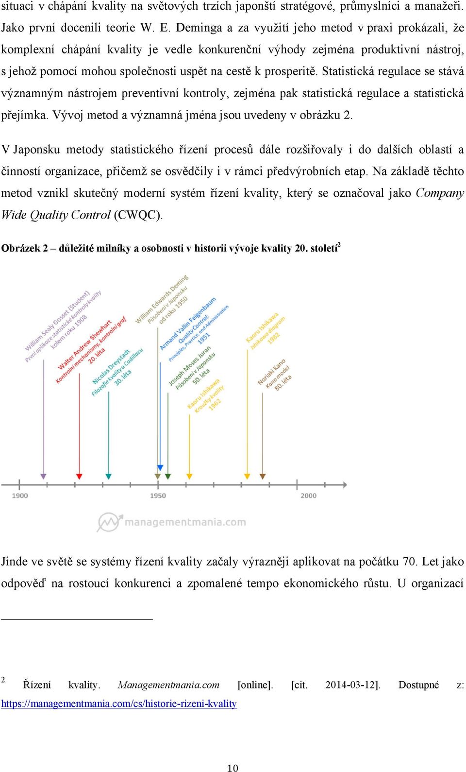 Statistická regulace se stává významným nástrojem preventivní kontroly, zejména pak statistická regulace a statistická přejímka. Vývoj metod a významná jména jsou uvedeny v obrázku 2.