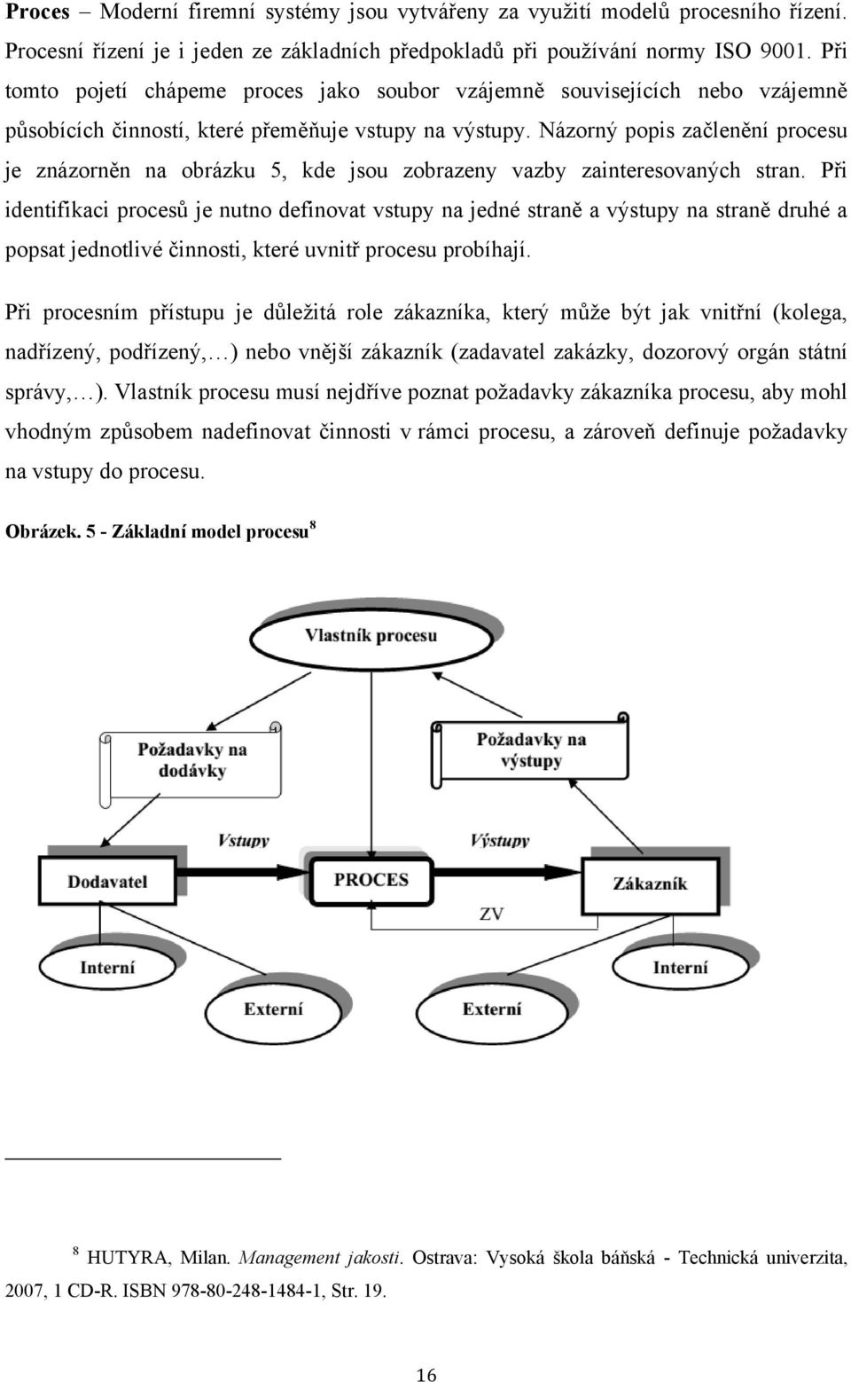 Názorný popis začlenění procesu je znázorněn na obrázku 5, kde jsou zobrazeny vazby zainteresovaných stran.