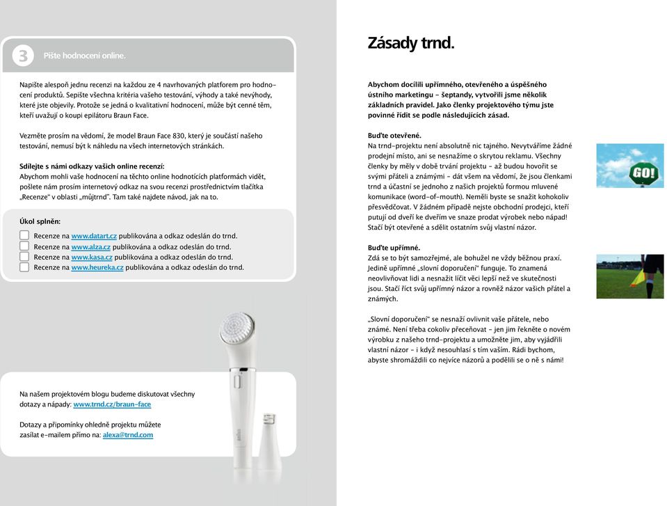 Abychom docílili upřímného, otevřeného a úspěšného ústního marketingu - šeptandy, vytvořili jsme několik základních pravidel.