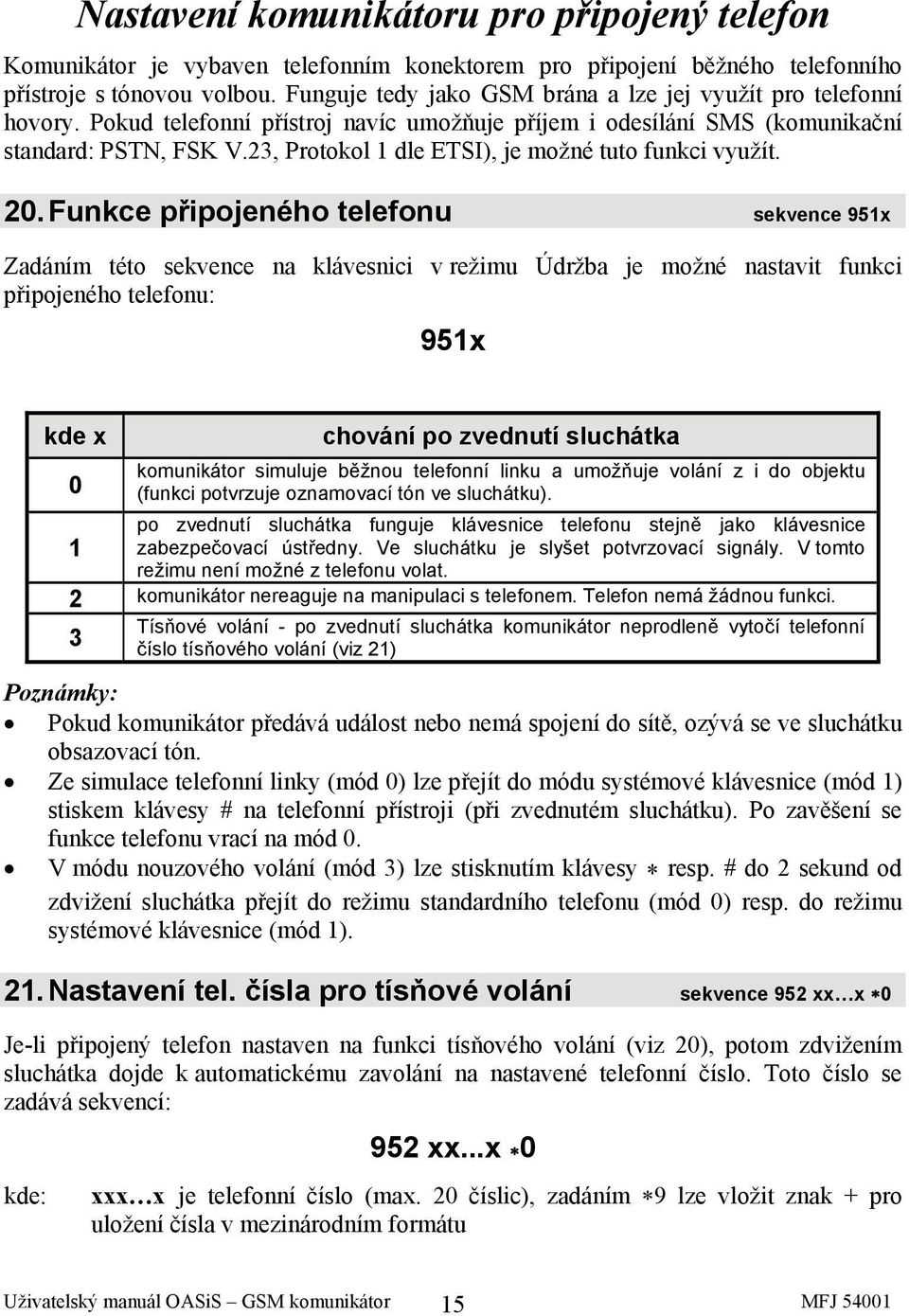 23, Protokol 1 dle ETSI), je možné tuto funkci využít. 20.