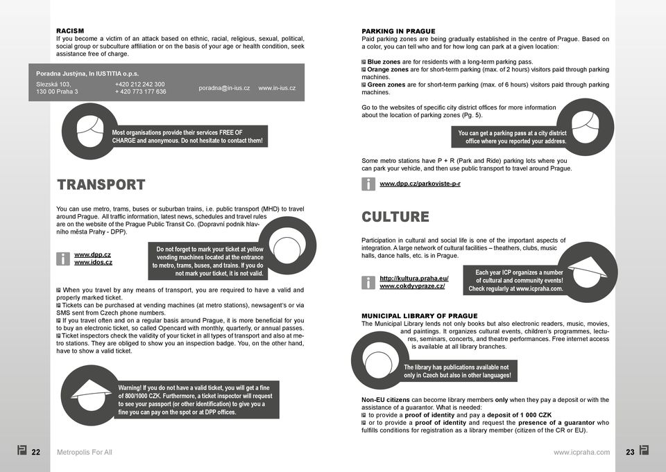 cz www.in-ius.cz Parking in Prague Paid parking zones are being gradually established in the centre of Prague.