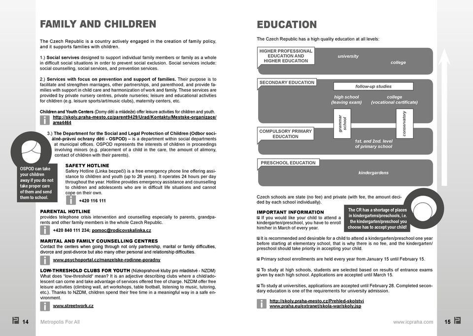 Social services include: social counselling, social services, and prevention services.