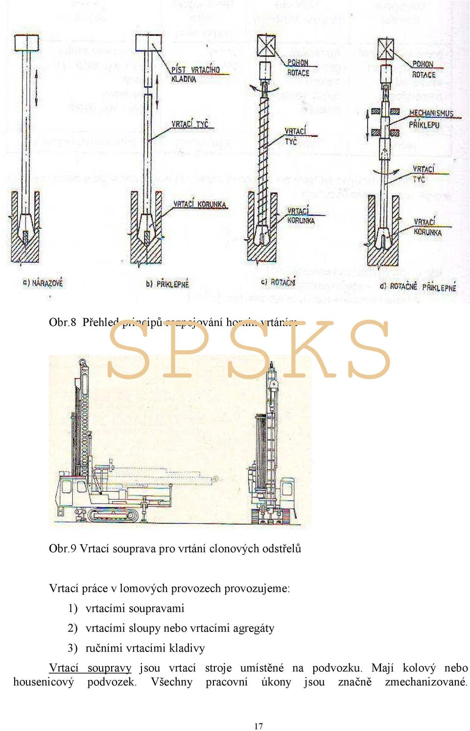 vrtacími soupravami 2) vrtacími sloupy nebo vrtacími agregáty 3) ručními vrtacími kladivy Vrtací