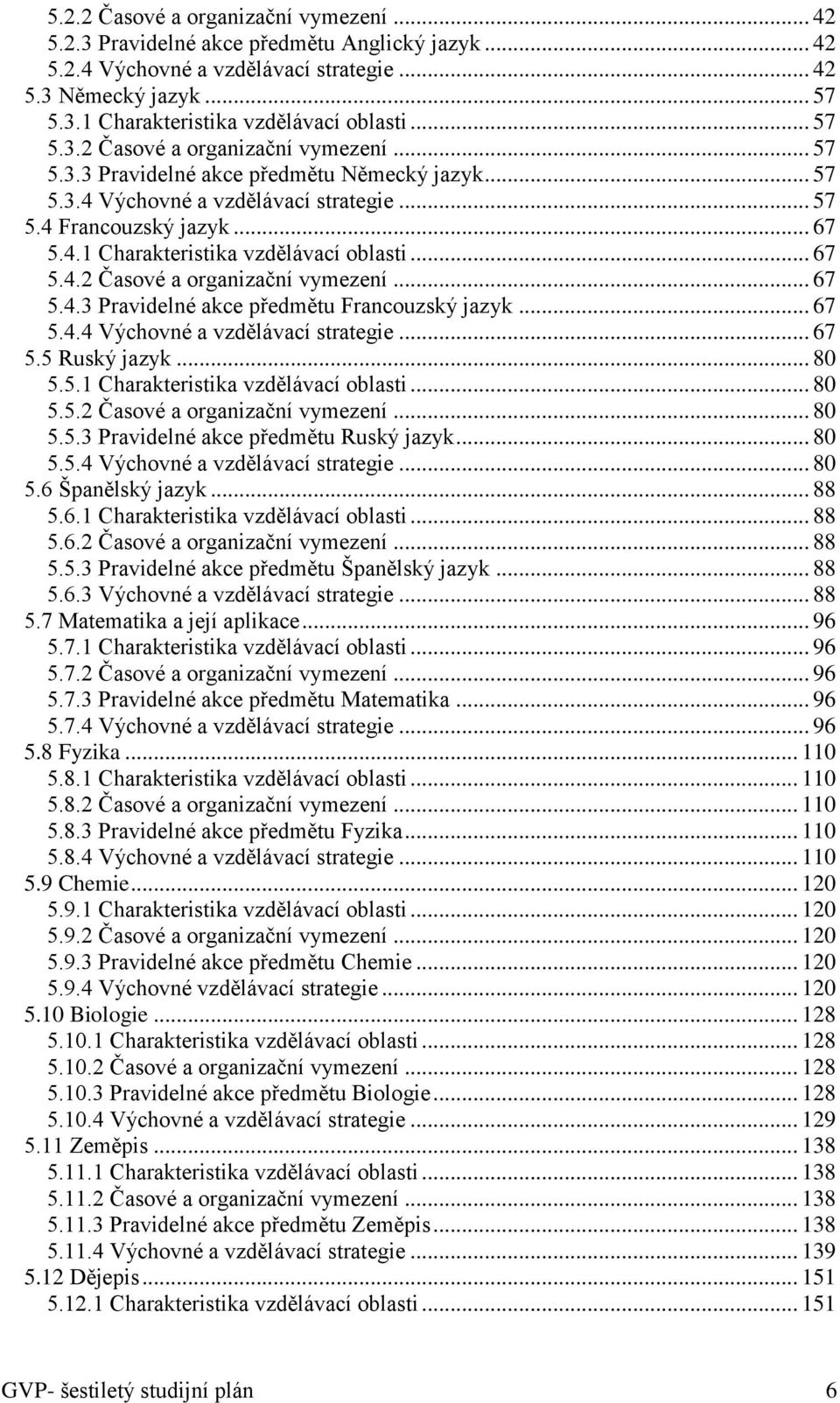 .. 67 5.4.2 Časové a organizační vymezení... 67 5.4.3 Pravidelné akce předmětu Francouzský jazyk... 67 5.4.4 Výchovné a vzdělávací strategie... 67 5.5 Ruský jazyk... 80 5.5.1 Charakteristika vzdělávací oblasti.